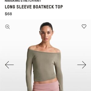 SKIMS Olive Long Sleeve Boatneck Top